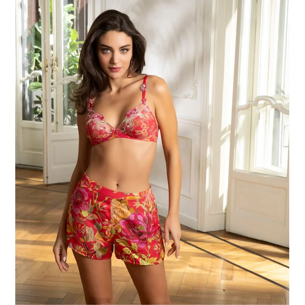 Short imprimé Forêt Rubis Santal Rouge