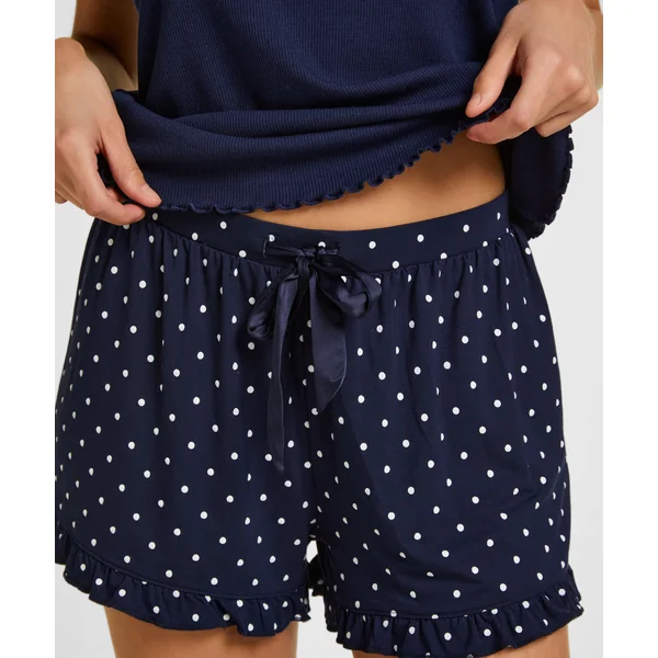 Short Jersey à volants - Bleu