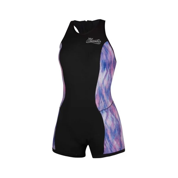 Short john MYSTIC Diva 2/2mm back zip Femme - Black/Purple