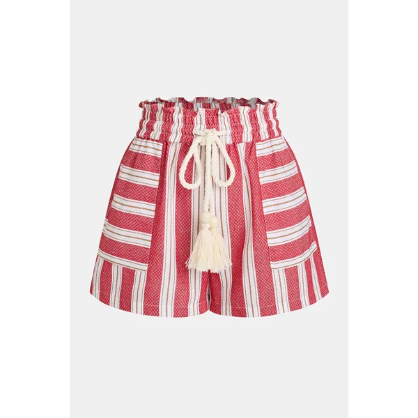 Short rouge à rayures