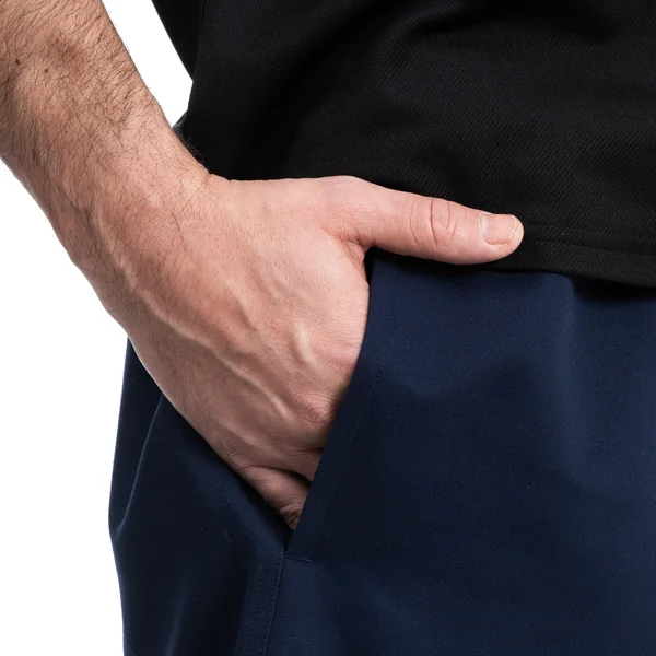 Short rugby adulte avec poches R100 bleu