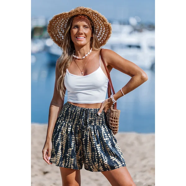 Short tie dye taille smockée
