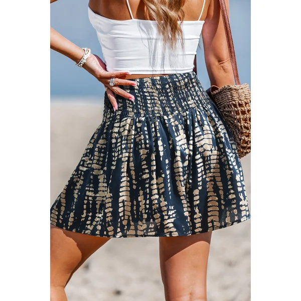 Short tie dye taille smockée
