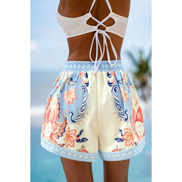 Short tissé jambe large