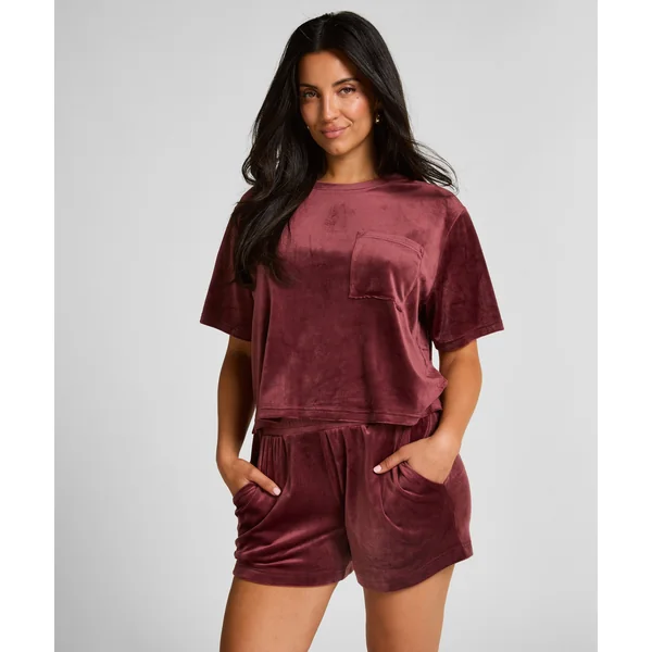 Short Velours Pocket - Rouge