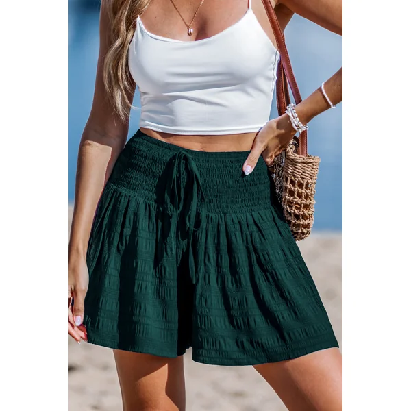 Short vert jambe évasée