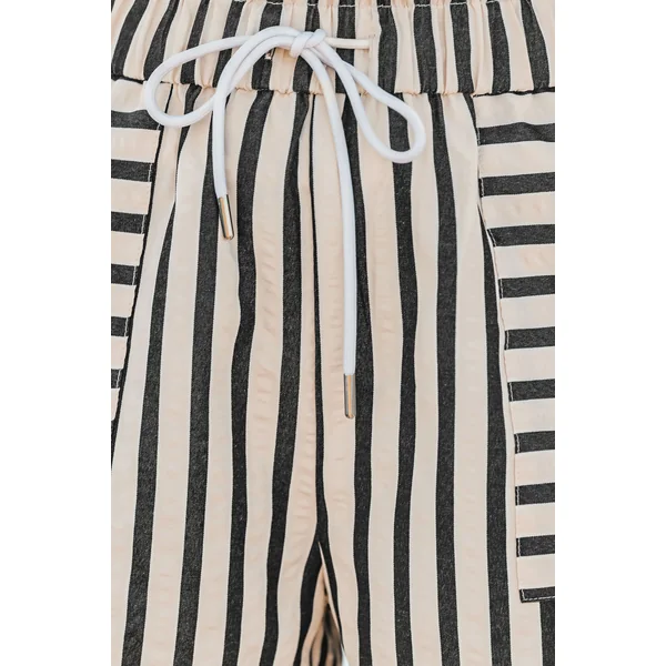 Short à rayures cordon