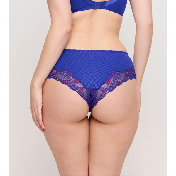 Shorty bleu à carreaux Madison Blueberry Kiss