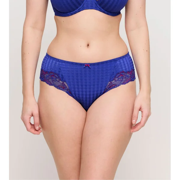 Shorty bleu à carreaux Madison Blueberry Kiss