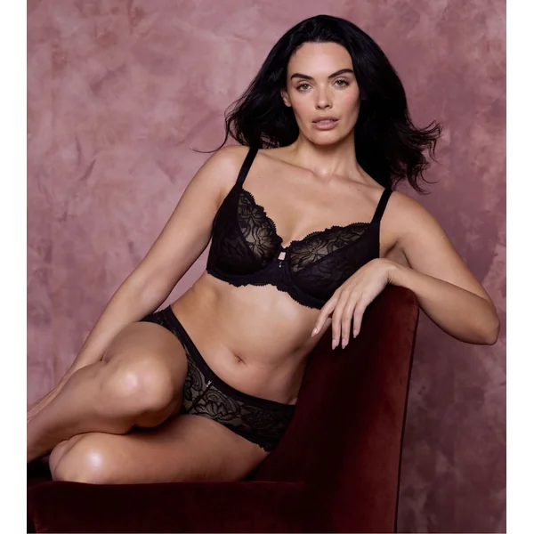 Shorty en dentelle et tulle Abellia Noir