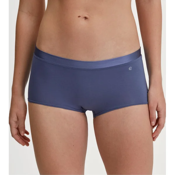 Shorty femme bleu en coton ceinture satinée Cate Cobalt Blue