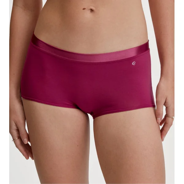 Shorty femme rose en coton ceinture satinée Cate Dahlia Pink