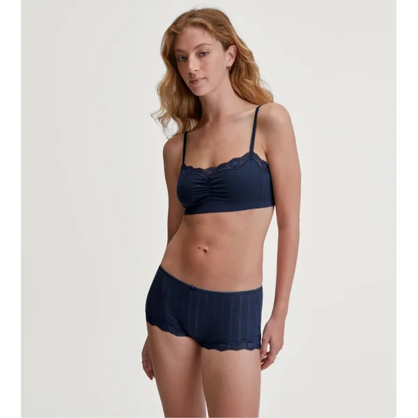 Shorty femme à rayures en coton Etude Toujours Peacoat Blue