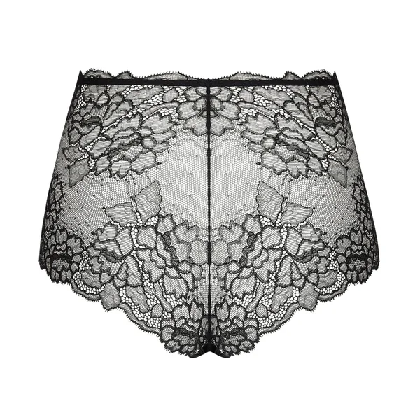Shorty haut sexy en dentelle noire et broderie dorée Sublime en Or Noir Éclat