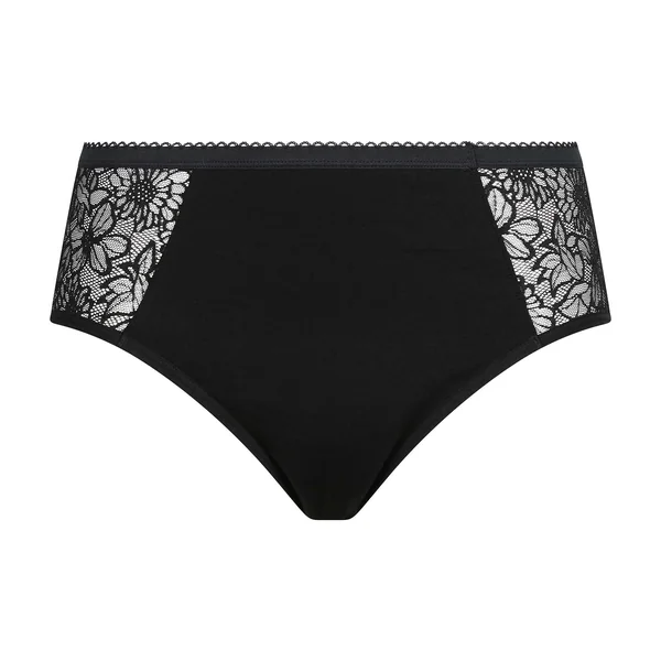 Shorty menstruel coton bio et dentelle Noir Flux abondant Dim Protect