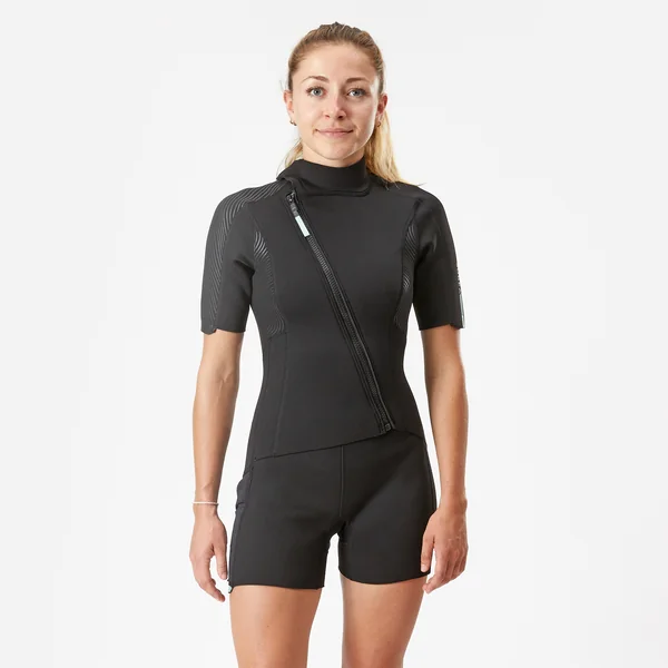 Shorty neoprene 2mm easy avec fermeture diagonale femme frontzip