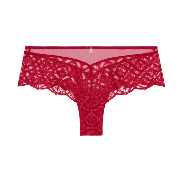 Shorty rouge en tulle brodé Sense of illusion