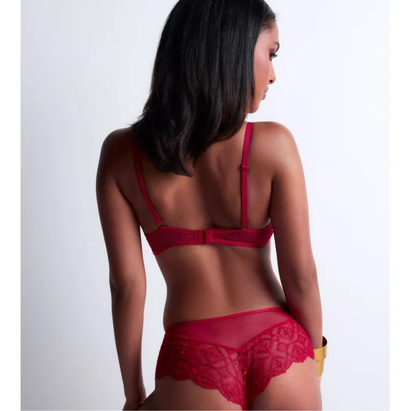 Shorty rouge en tulle brodé Sense of illusion