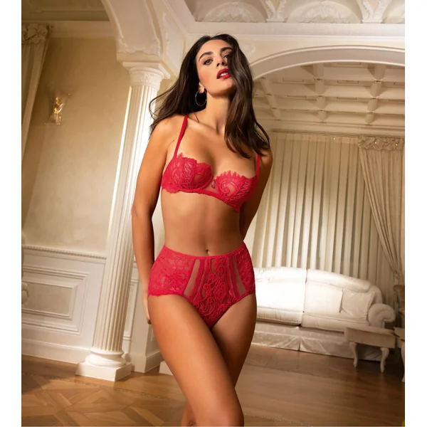 Shorty sexy haut avec laçage Désirs de Venise Grenat Venise