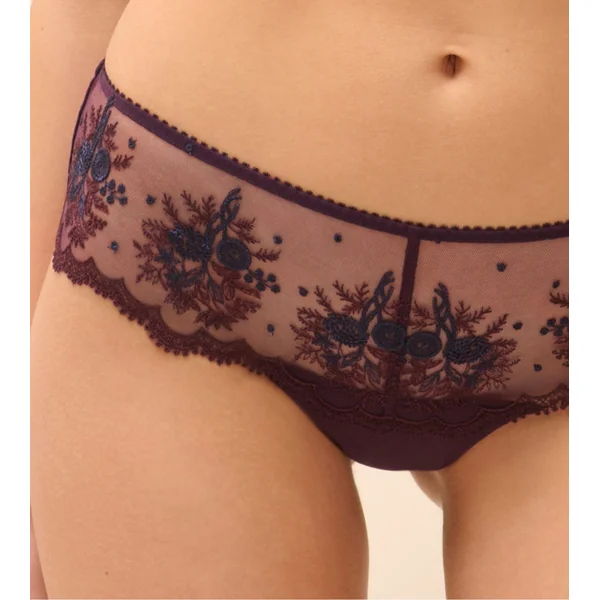 Shorty violet brodé Intrigue Figue
