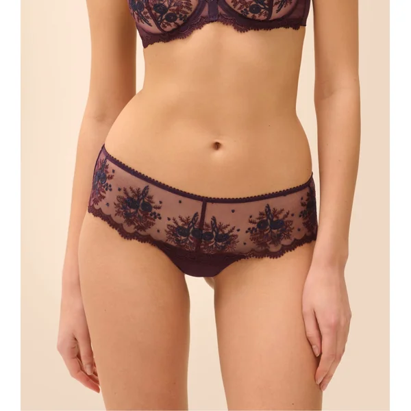 Shorty violet brodé Intrigue Figue