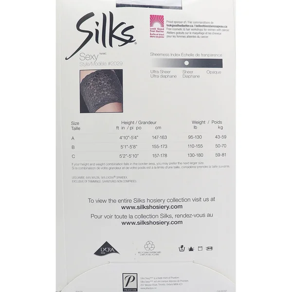Silks - Bas-jarretières à bordure de dentelle et pointe ombre indémaillable 15 den Rouge A