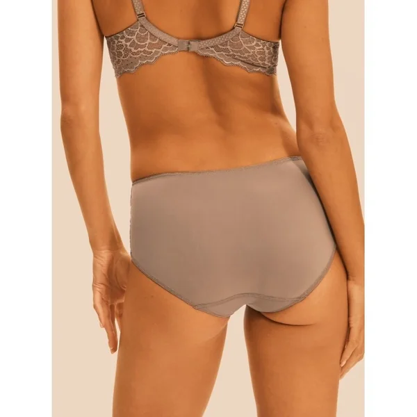 Simone Pérèle - Culotte taille haute avec dentelle Grège XL/4 Caresse