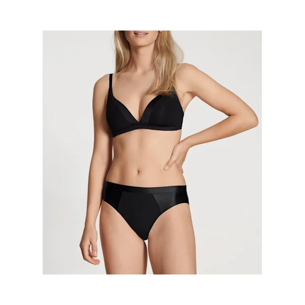 Slip avec bords en satin Cate NOIR