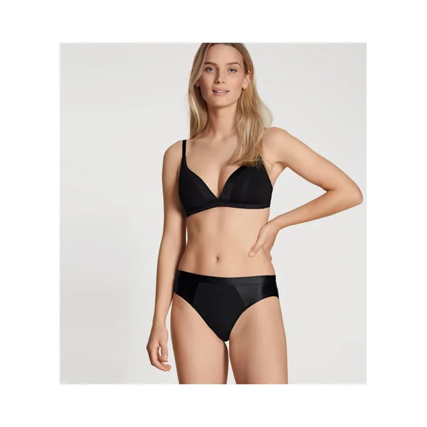 Slip avec bords en satin Cate NOIR