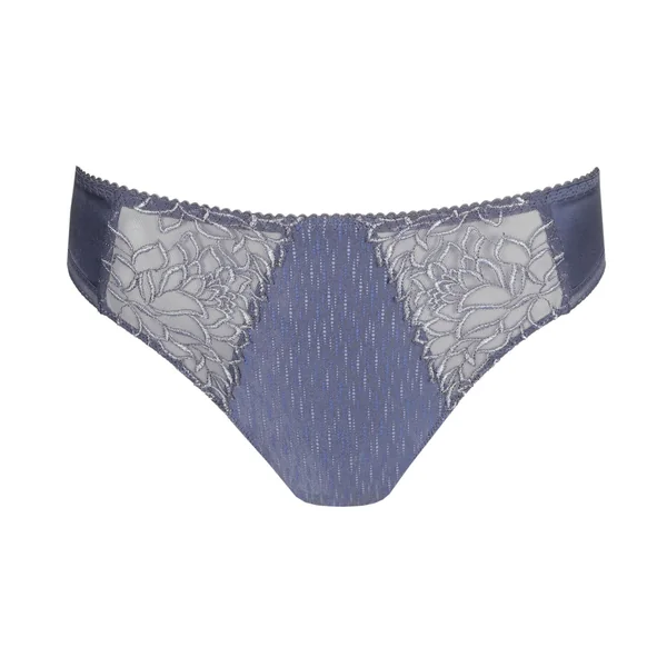 Slip brésilien bleu satiné et brodé Monterrey Nightshadow Blue