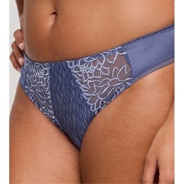 Slip brésilien bleu satiné et brodé Monterrey Nightshadow Blue