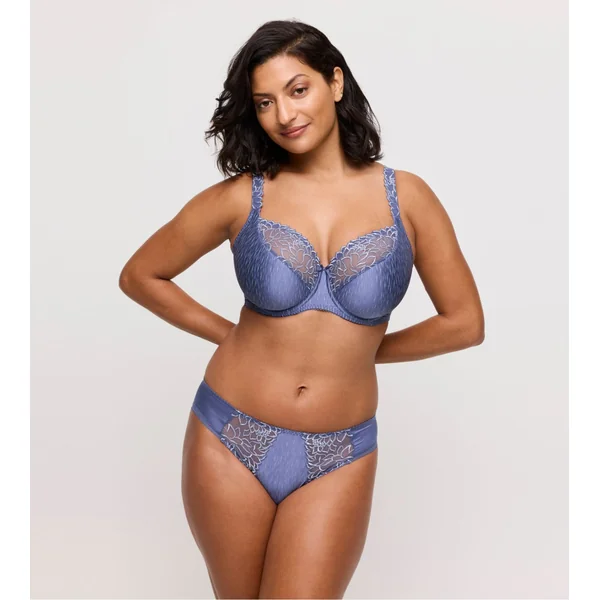 Slip brésilien bleu satiné et brodé Monterrey Nightshadow Blue