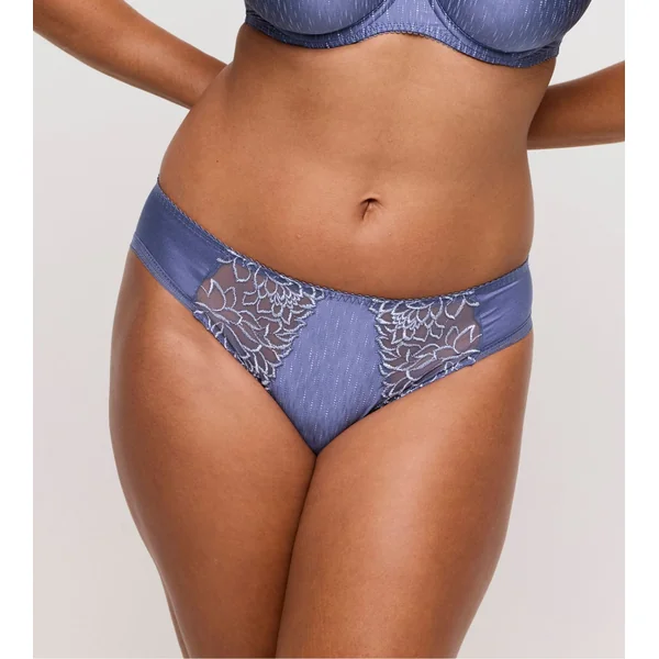 Slip brésilien bleu satiné et brodé Monterrey Nightshadow Blue