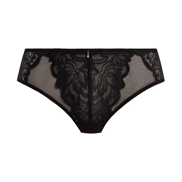 Slip brésilien en tulle et dentelle Abellia Noir