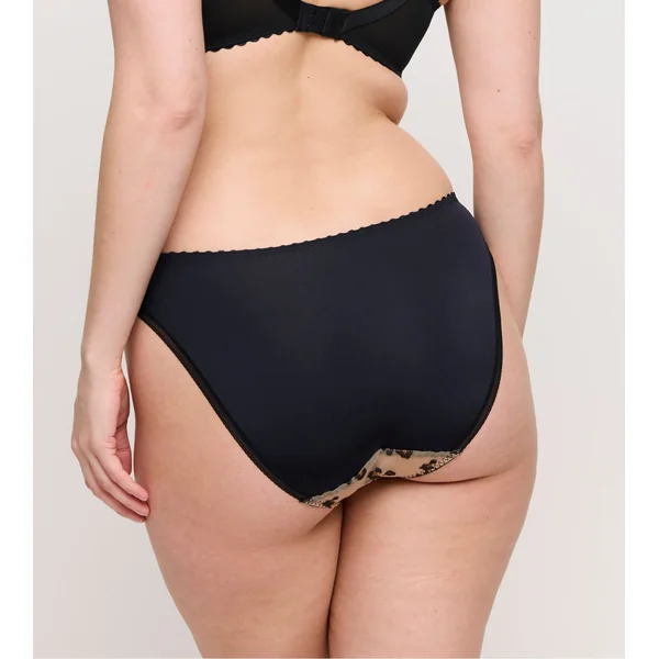 Slip brésilien semi transparent noir et jaune Manali Wild Bloom