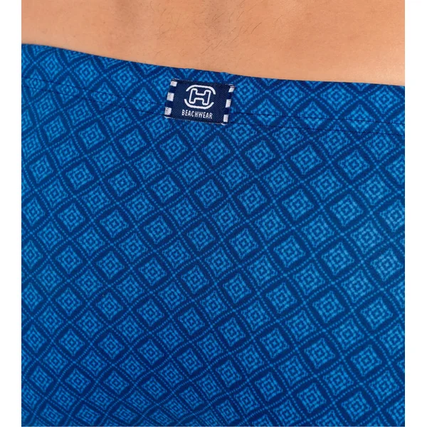 Slip de bain bleu pour homme imprimé motifs géométrique Hendaye