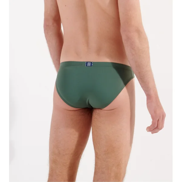 Slip de bain micro uni Nautical Vert Kaki