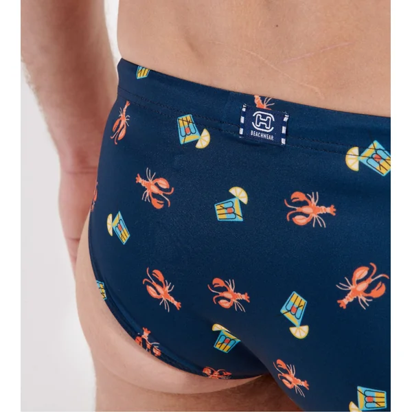 Slip de bain mini Beach Club Navy Print