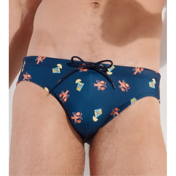 Slip de bain mini Beach Club Navy Print