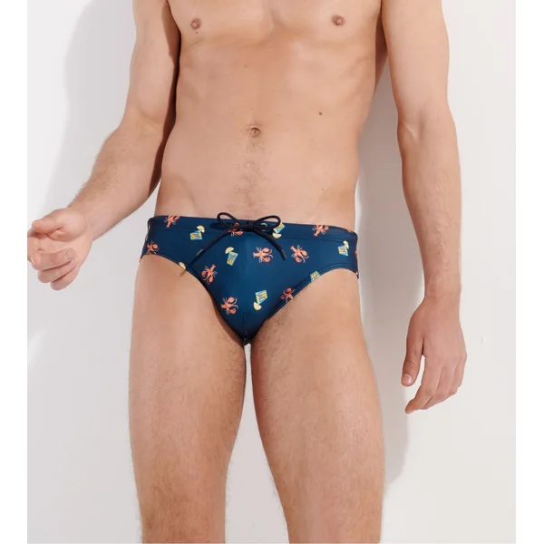 Slip de bain mini Beach Club Navy Print