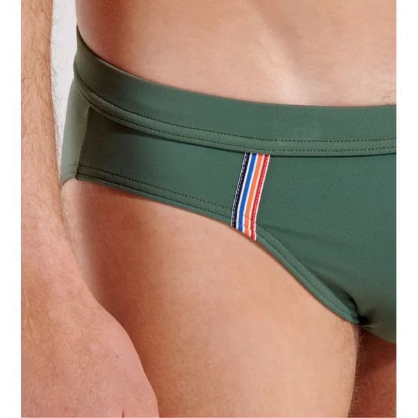 Slip de bain mini uni Nautical Vert Kaki