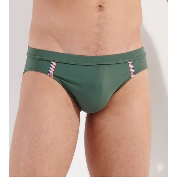 Slip de bain mini uni Nautical Vert Kaki