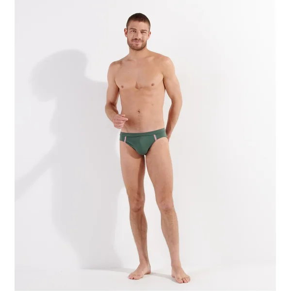 Slip de bain mini uni Nautical Vert Kaki
