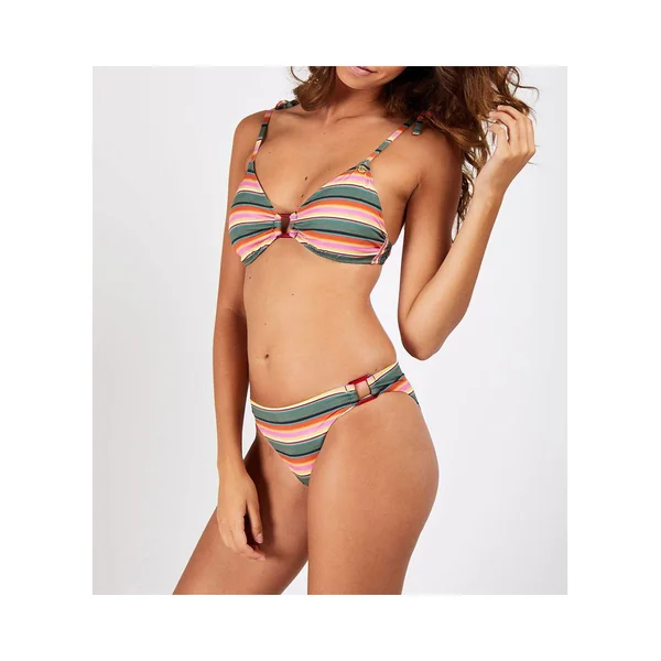 Slip de bain rayé Vaiva Rainbowash Kaki