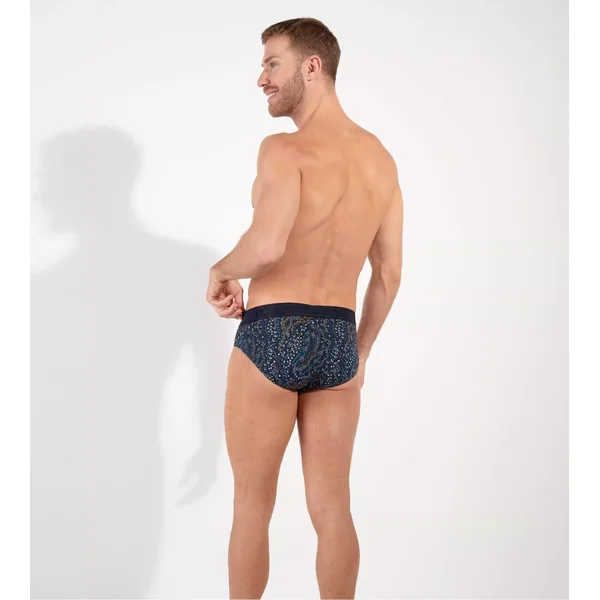 Slip doux pour homme Fontainebleau imprimé bleu