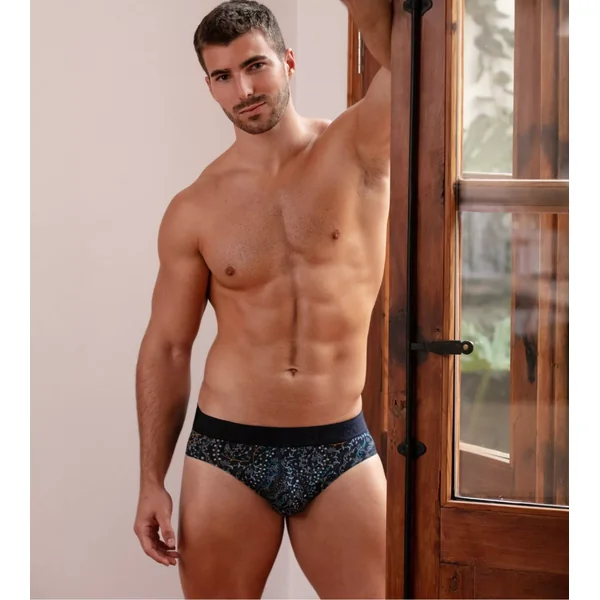 Slip doux pour homme Fontainebleau imprimé bleu