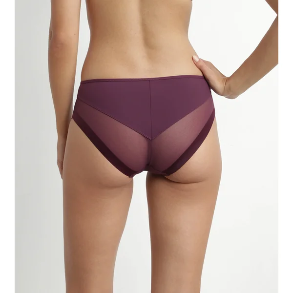 Slip femme en microfibre et tulle Prune Dim Generous