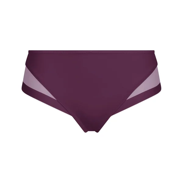 Slip femme en microfibre et tulle Prune Dim Generous