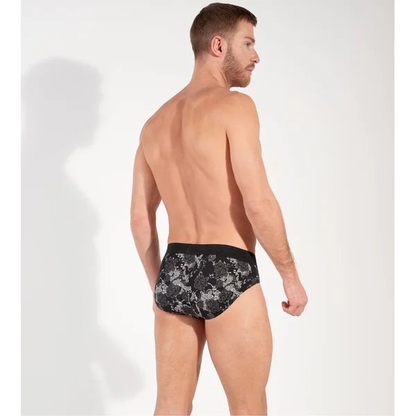 Slip fleuri noir et blanc imprimé Fairmont