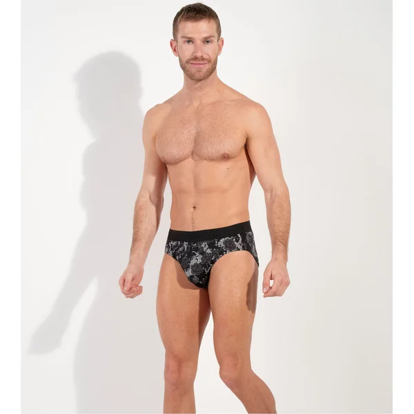 Slip fleuri noir et blanc imprimé Fairmont